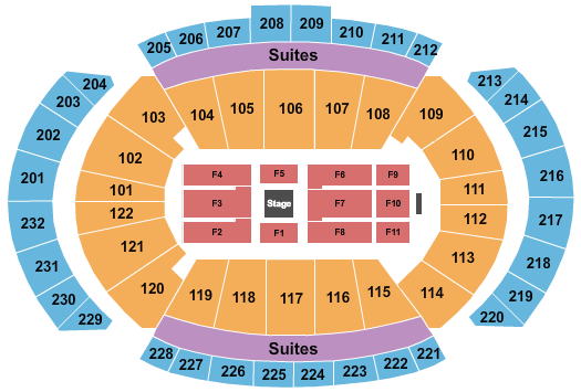 T-Mobile Center Seating Chart: Center Stage