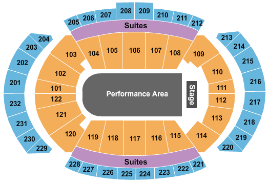 T-Mobile Center Seating Chart: Performance Area