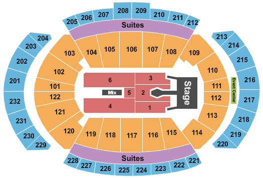 T-Mobile Center Seating Chart: Tim McGraw