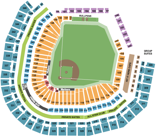 Mariners Seating Chart Rows