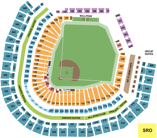 T-Mobile Park Seating Chart: Baseball 2