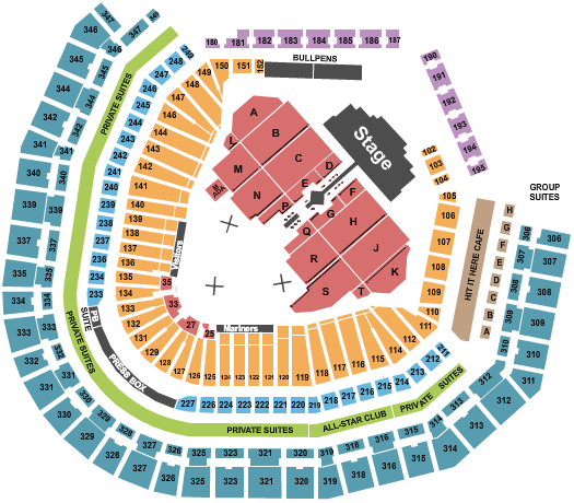 T-Mobile Park Seating Chart: Fuerza Regida