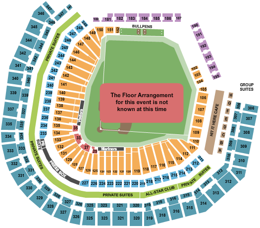 T-Mobile Park Seating Chart: Generic Floor