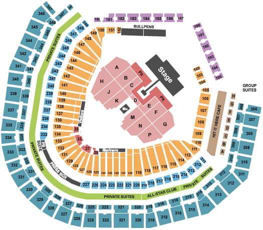 T-Mobile Park Seating Chart: Green Day