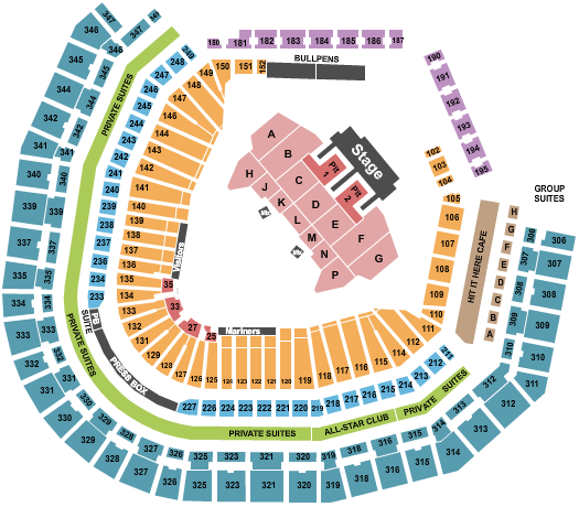 T-Mobile Park Seating Chart: Kane Brown