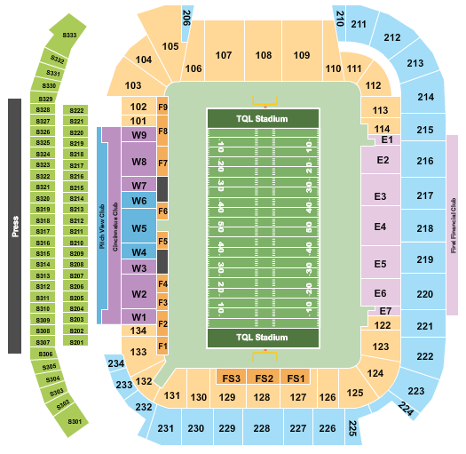 TQL Stadium Seating Chart: Football
