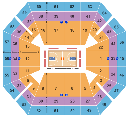 ExtraMile Arena Seating Chart: Basketball 1