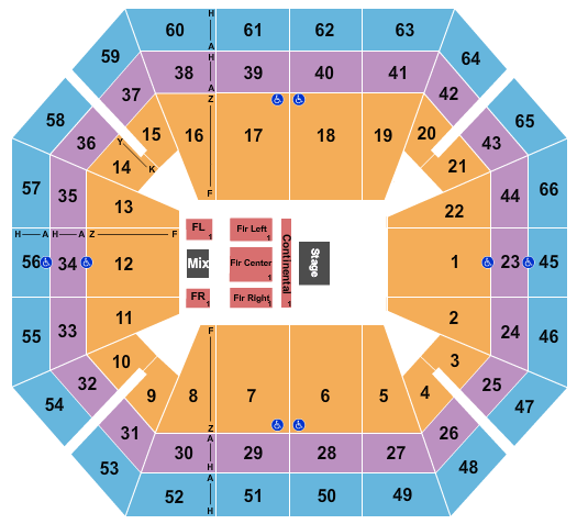 ExtraMile Arena Seating Chart
