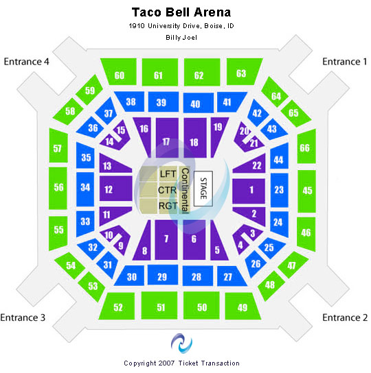 Taco Bell Arena Seating Chart