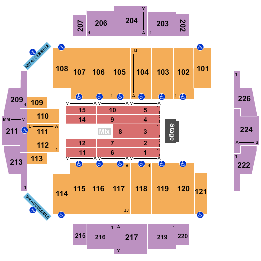 Tacoma Dome Seating Chart: End Stage 2