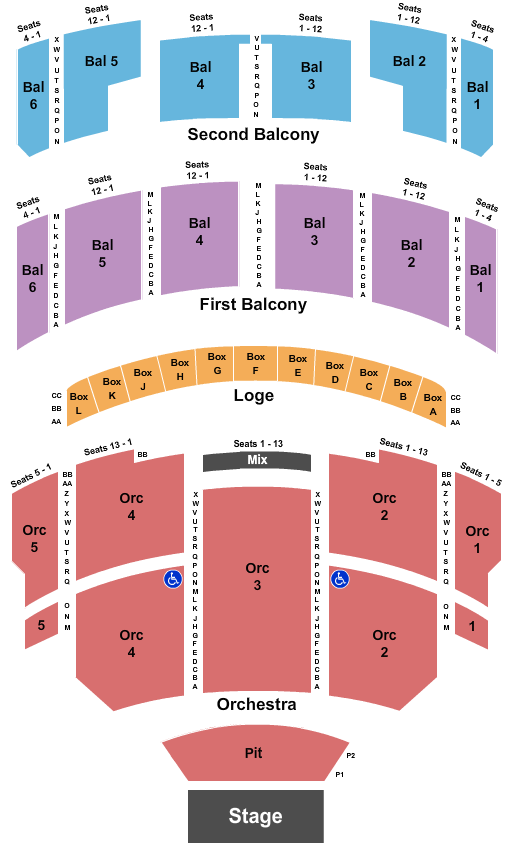Taft Theatre Seating Chart: Endstage Pit