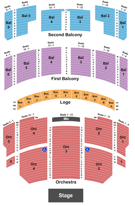 Taft Theatre Seating Chart: End Stage