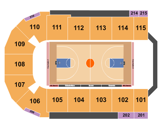 Tahoe Blue Event Center Seating Chart: Basketball - Globetrotters