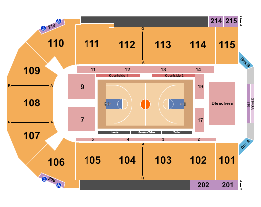 Tahoe Blue Event Center Seating Chart: Basketball 2