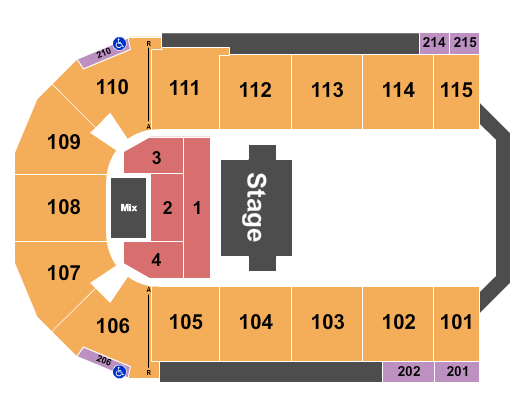 Tahoe Blue Event Center Seating Chart: Half House 1-4