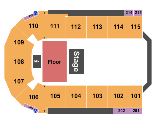 Tahoe Blue Event Center Seating Chart: Half House Floor