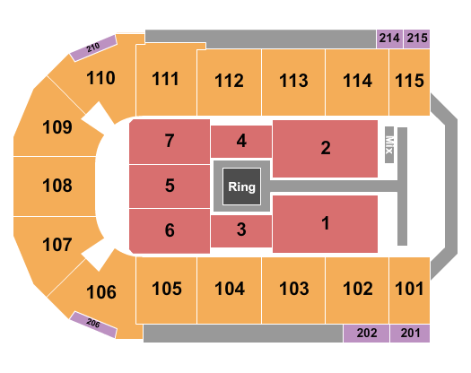Tahoe Blue Event Center Seating Chart: WWE