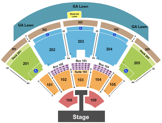 Talking Stick Resort Amphitheatre Seating Chart: Endstage with Catwalk