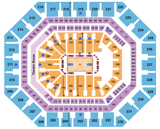 PHX Arena Seating Chart: Basketball