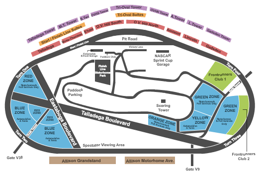 Talladega Interactive Seating Chart