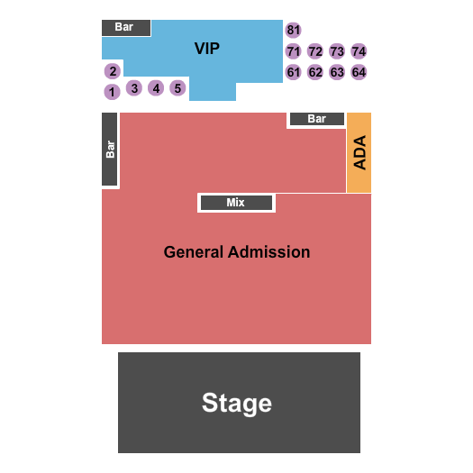 Tally Ho Theater Seating Chart: End Stage