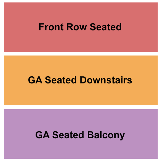 Tally Ho Theater Seating Chart: Front Row/GA 2