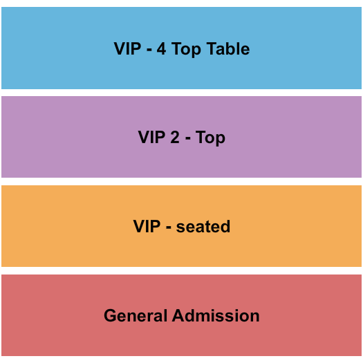 Tally Ho Theater Seating Chart: GA/VIP/Tables