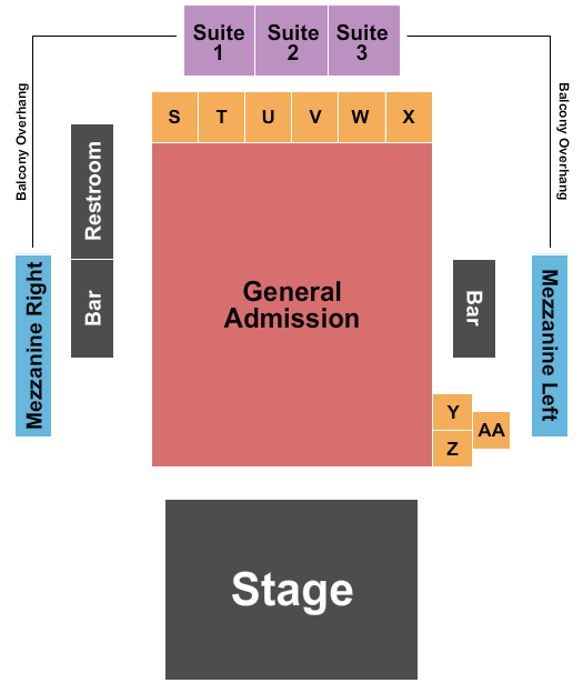 Tannahill's Tavern and Music Hall Seating Chart: Endstage 2