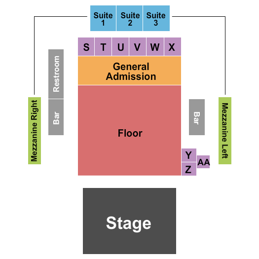 Tannahill's Tavern and Music Hall Seating Chart: Endstage