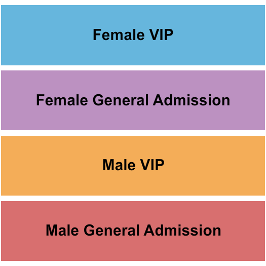 Tao Nightclub - Venetian Casino Seating Chart: GA/VIP - Male/Female