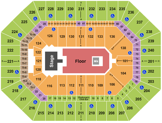 Target Center Seating Chart: Endstage GA Floor with Catwalk