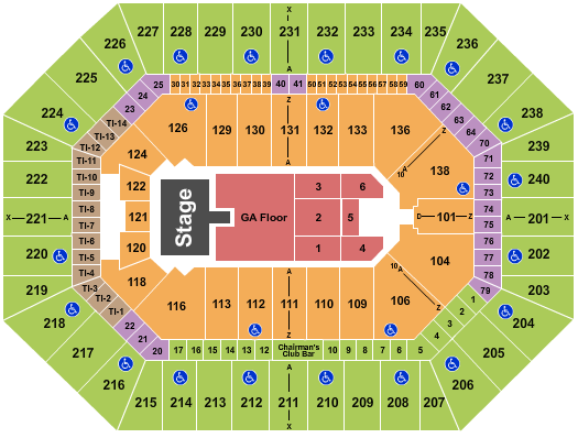 Target Center Seating Chart: Endstage GA/Rsvd Flr w/ Catwalk