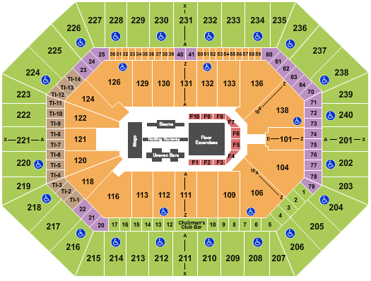 Target Center Seating Chart: Gold Over America Tour