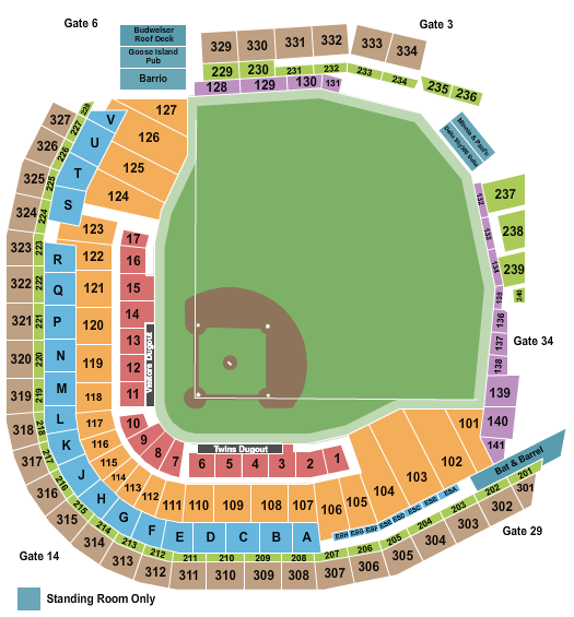 Target Field Seating Chart: Baseball