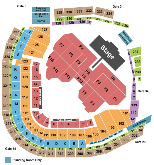 Target Field Seating Chart: Foo Fighters
