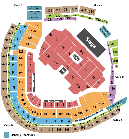 Target Field Seating Chart: My Chemical Romance