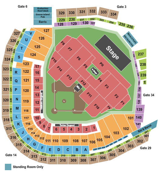 Target Field Seating Chart: My Chemical Romance