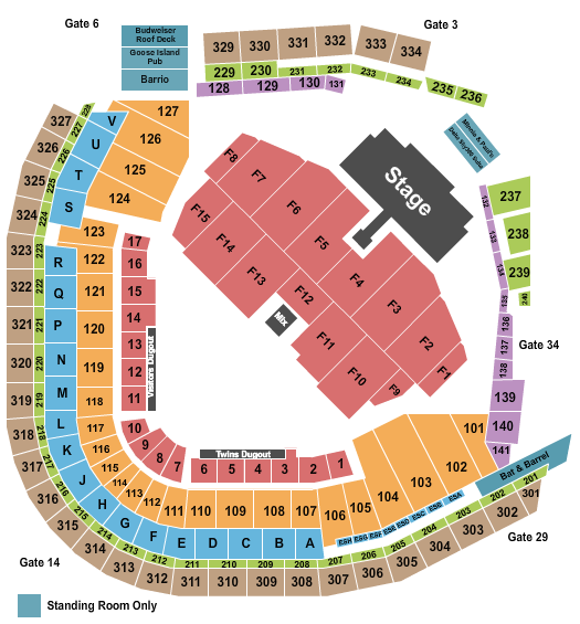 Target Field Seating Chart: Tim McGraw
