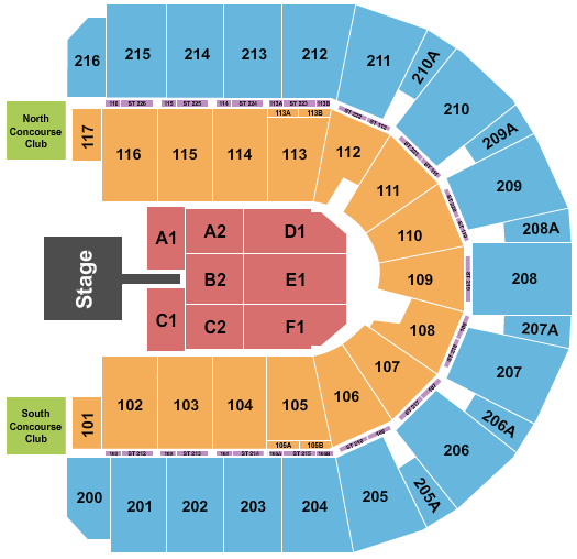 Vibrant Arena at The MARK Seating Chart: Endstage Pit