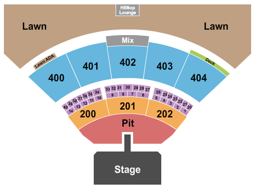 Everwise Amphitheater at White River State Park Seating Chart: Endstage GA Pit w/ Catwalk