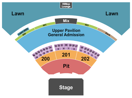 Everwise Amphitheater at White River State Park Seating Chart: Pit & Upper GA