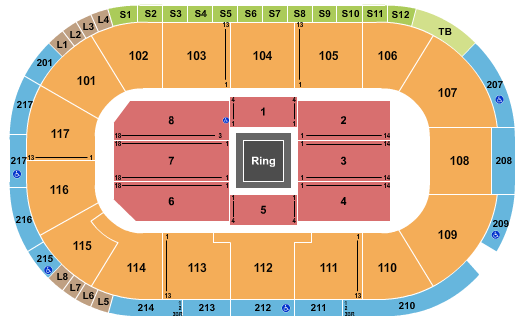 Tech CU Arena Seating Chart: MMA