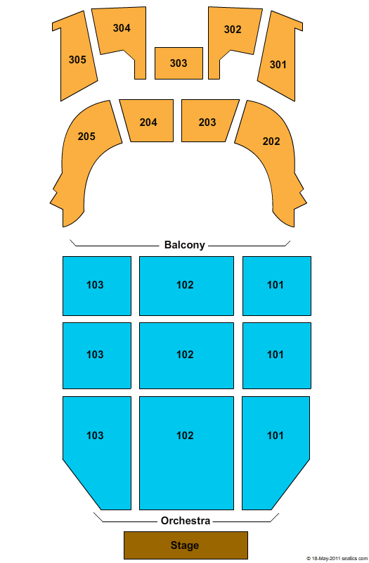 Temple Theatre - Tacoma Seating Chart: End Stage