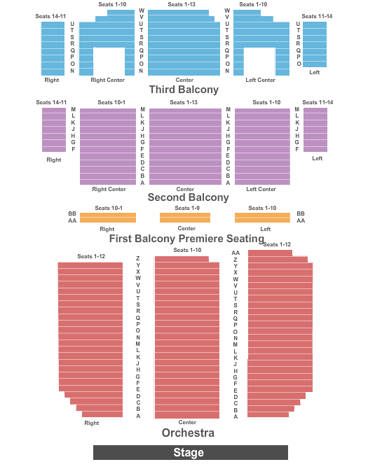 Temple Theatre Saginaw Seating Chart: End Stage