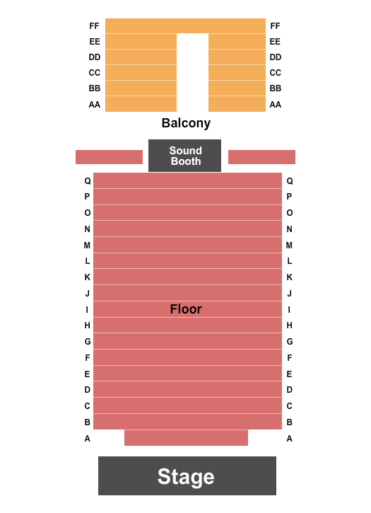 Temple Theatre - TN Seating Chart: Endstage