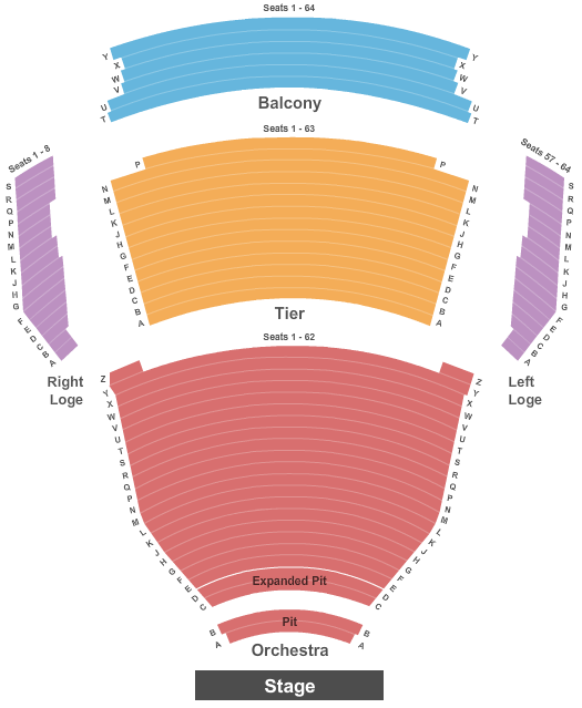 Tennessee Performing Arts Center - Andrew Jackson Hall Seating Chart: End Stage