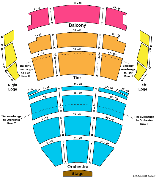 Tennessee Performing Arts Center Seating Chart