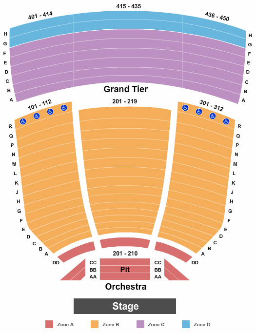 Tennessee Performing Arts Center - James K Polk Theater Map