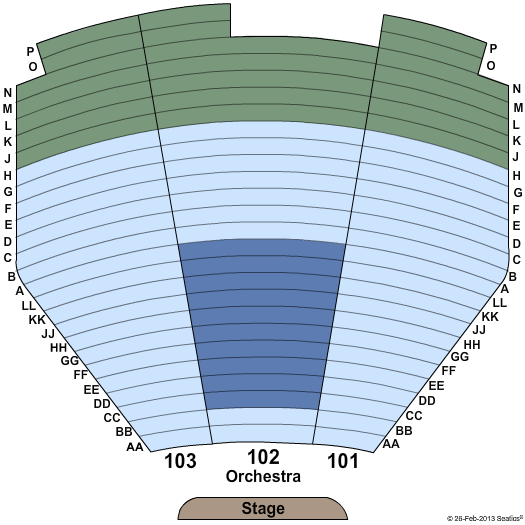 Terry Fator Theatre - Mirage Seating Chart