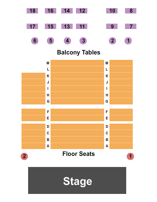 Texan Theater - Cleveland Seating Chart: Endstage/Tables